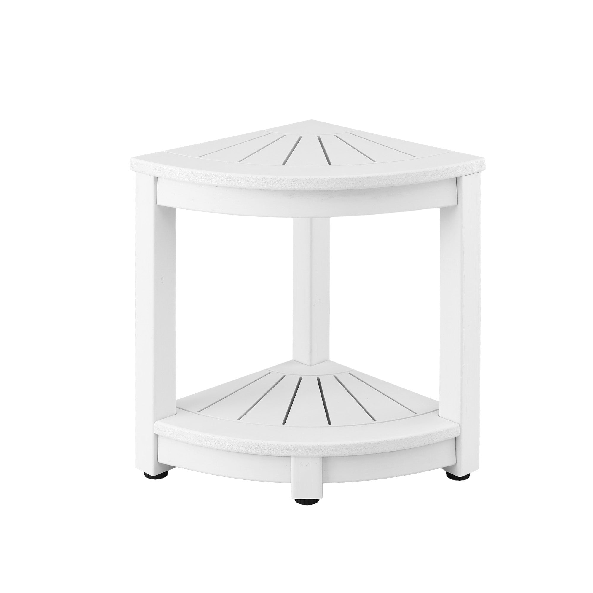Gardeon Outdoor Coffee Side Table HDPE Desk Corner Shower Stool Bench Seat with Storage Shelf White-Furniture > Living Room > Side Tables-PEROZ Accessories