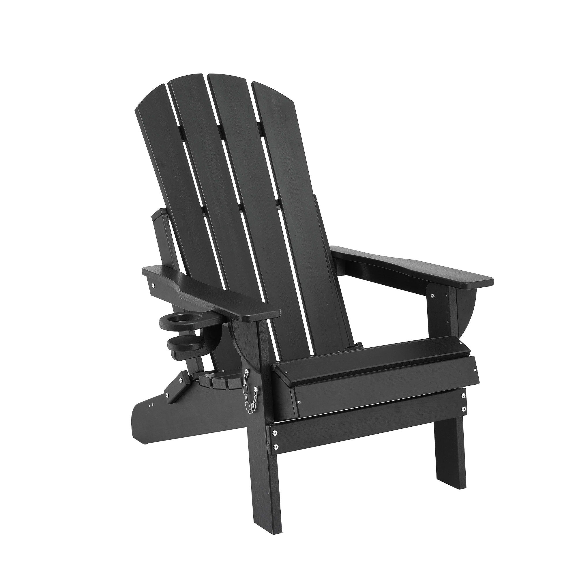 Gardeon Outdoor Chairs Folding Adirondack Beach Chair HDPE Sun Lounge Patio Furniture Garden Black-Furniture > Outdoor > Outdoor Chairs-PEROZ Accessories