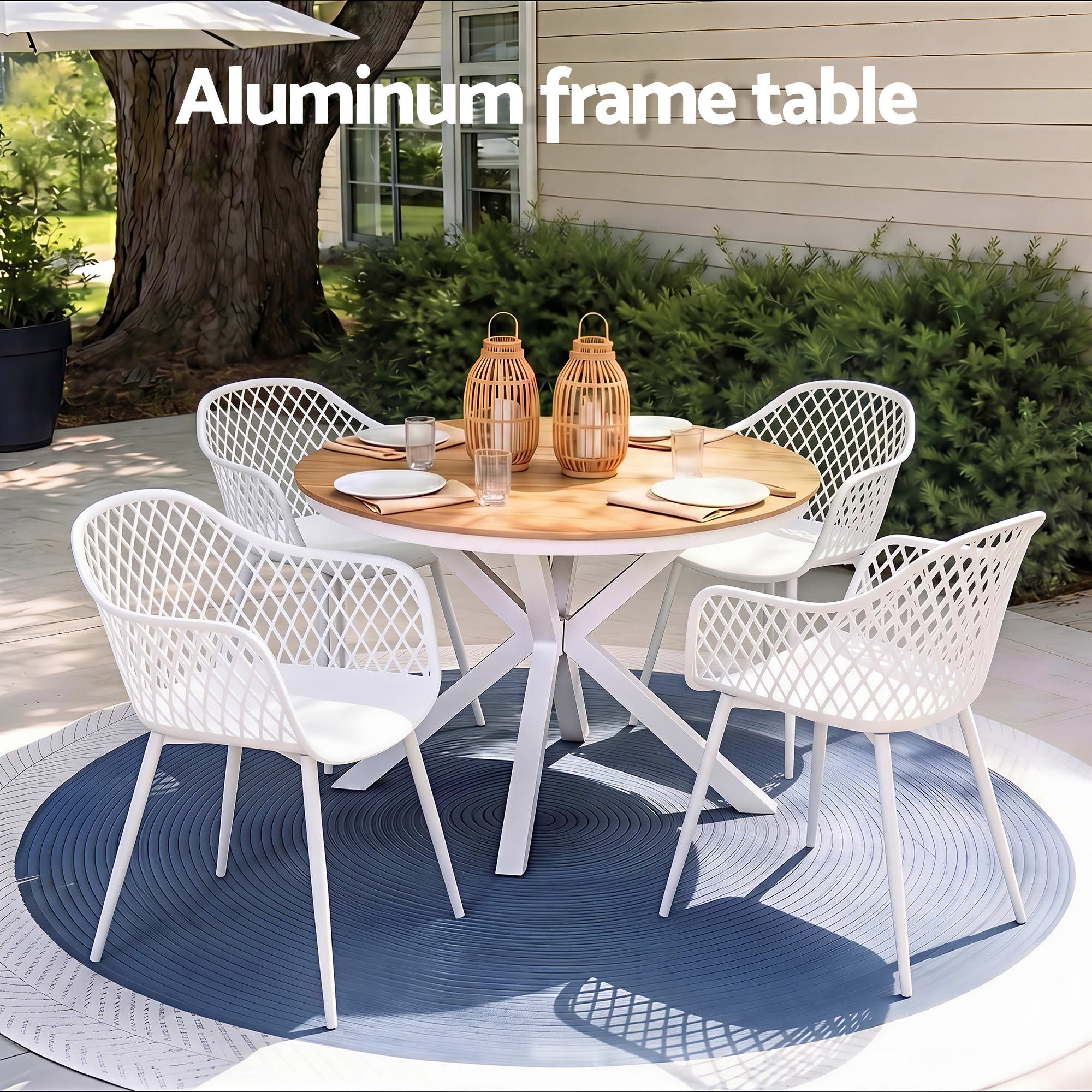 Gardeon 5PCS Outdoor Dining Set Table and Chairs Patio Garden Furniture Diamond-Furniture > Outdoor > Outdoor Dining Sets-PEROZ Accessories