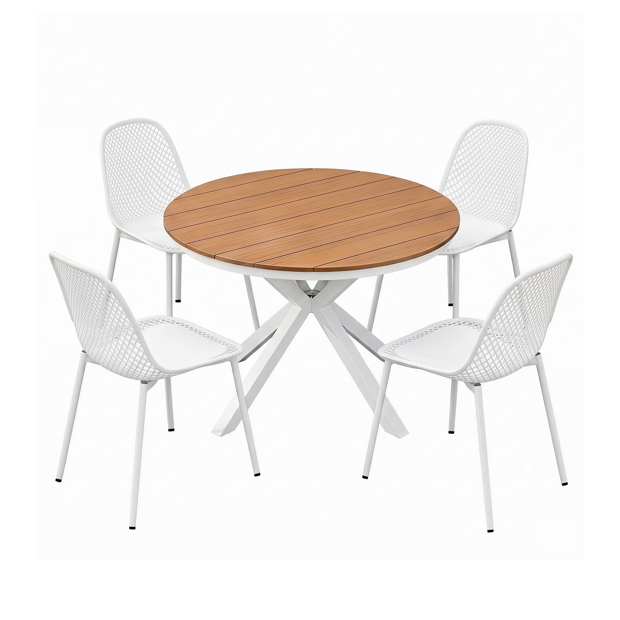 Gardeon 5PCS Outdoor Dining Set Table and Chairs Patio Garden Furniture Lattice-Furniture > Outdoor > Outdoor Dining Sets-PEROZ Accessories