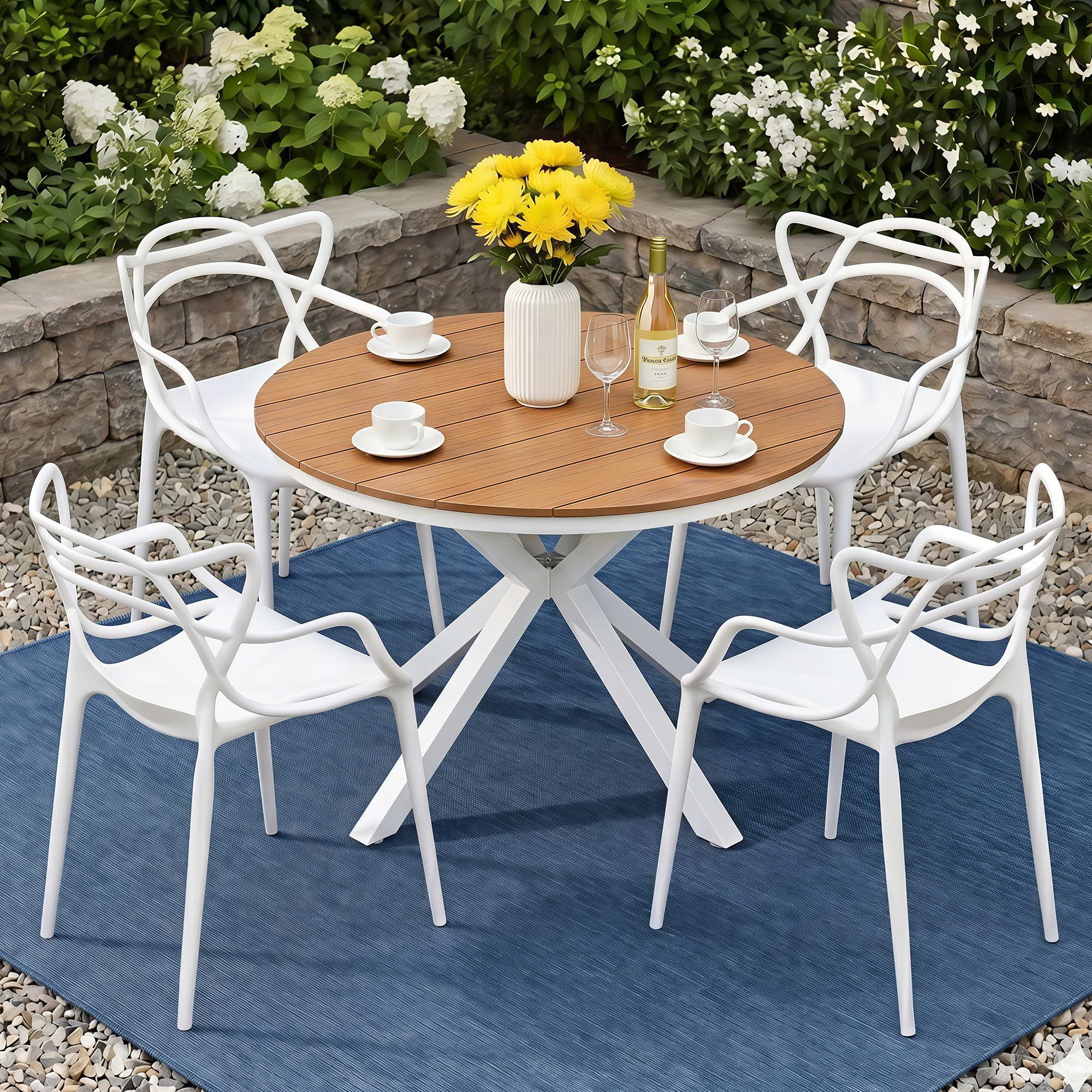 Gardeon 5PCS Outdoor Dining Set Table and Chairs Patio Garden Furniture Entwine-Furniture > Outdoor > Outdoor Dining Sets-PEROZ Accessories