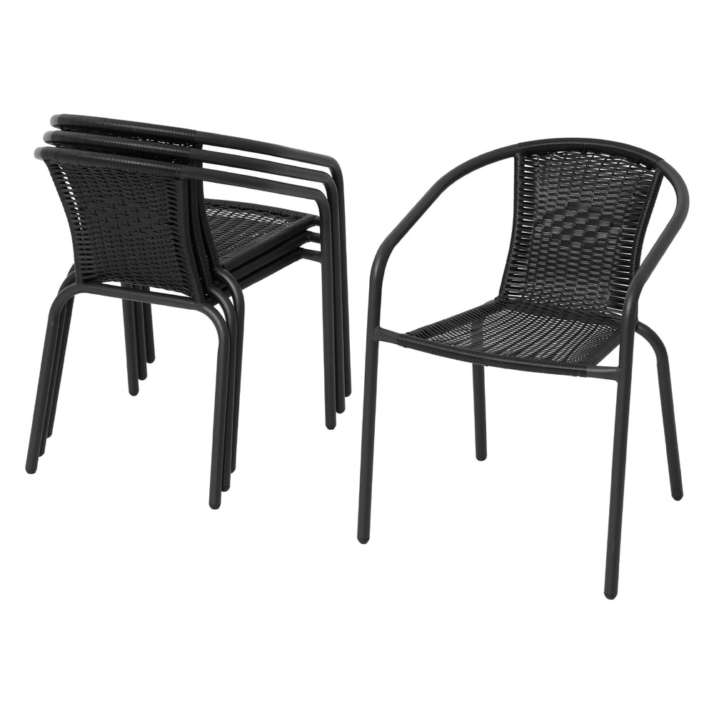 Gardeon Outdoor Dining Set 5 Piece Steel Stackable Chairs Table Patio Furniture-Furniture > Outdoor > Outdoor Dining Sets-PEROZ Accessories