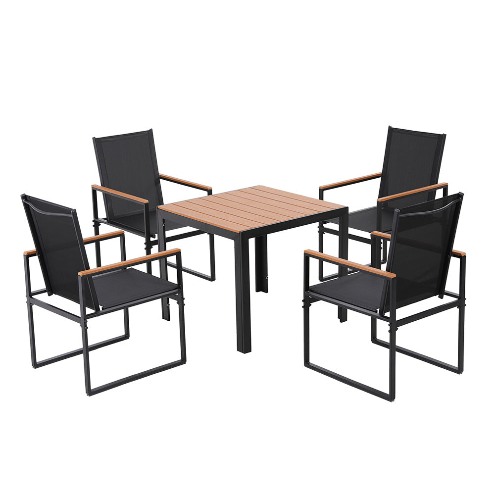 Gardeon 5PCS Outdoor Dining Set Table and Chairs Patio Garden Furniture Bistro Set-Furniture > Dining > Dining Set-PEROZ Accessories