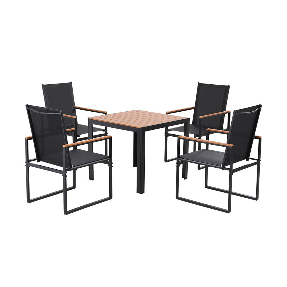 Gardeon 5PCS Outdoor Dining Set Table and Chairs Patio Garden Furniture Bistro Set-Furniture > Dining > Dining Set-PEROZ Accessories