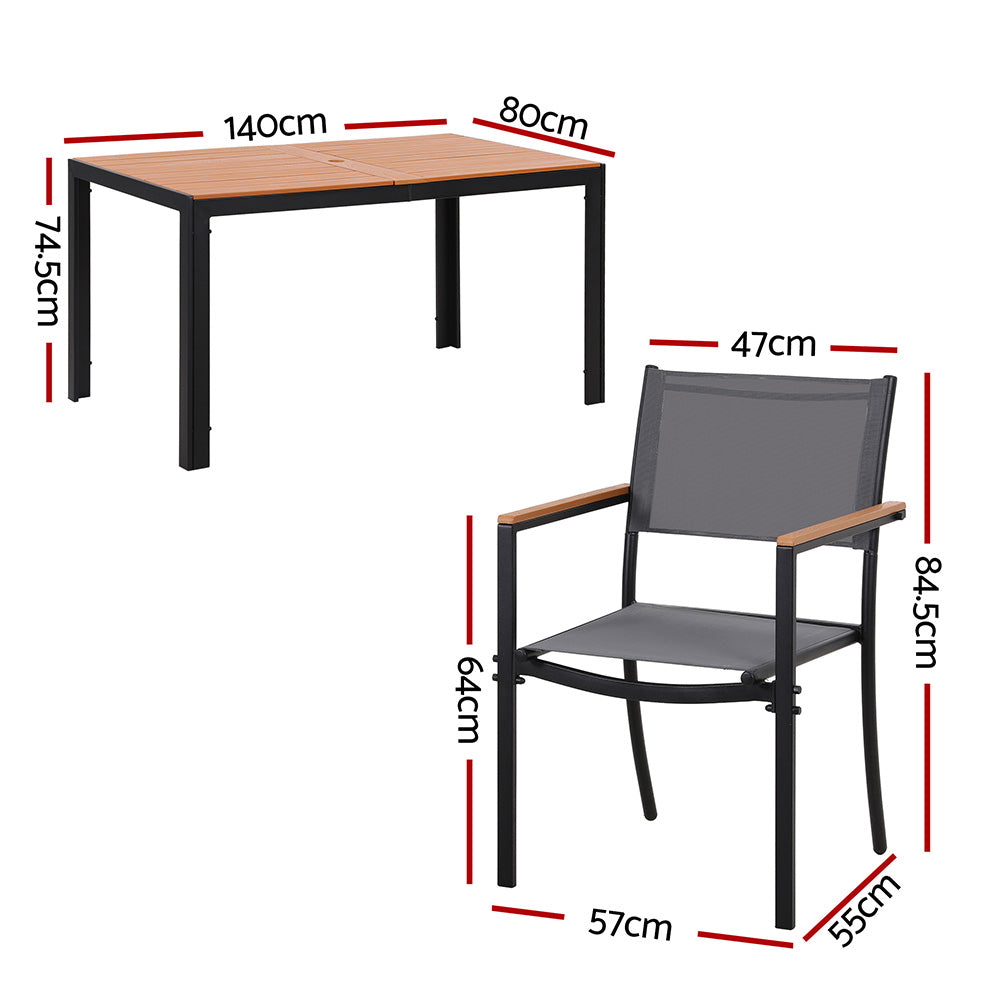 Gardeon 7PCS Outdoor Dining Set Table and Chairs Patio Garden Furniture Bistro Set-Furniture > Outdoor > Outdoor Dining Sets-PEROZ Accessories