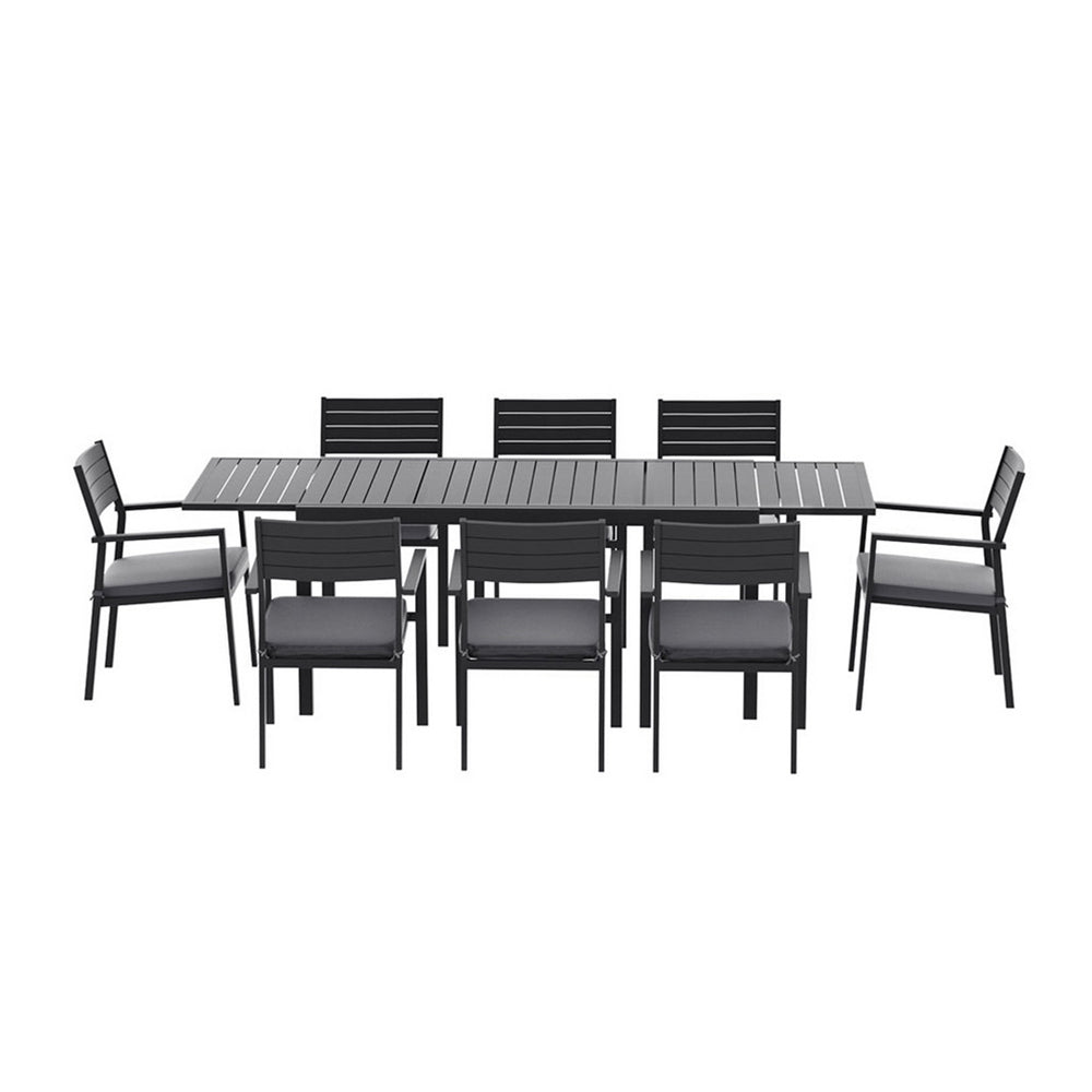 Gardeon Outdoor Dining Set 9PCS Aluminum Extendable Table Chairs Patio Furniture-Furniture > Outdoor > Outdoor Dining Sets-PEROZ Accessories