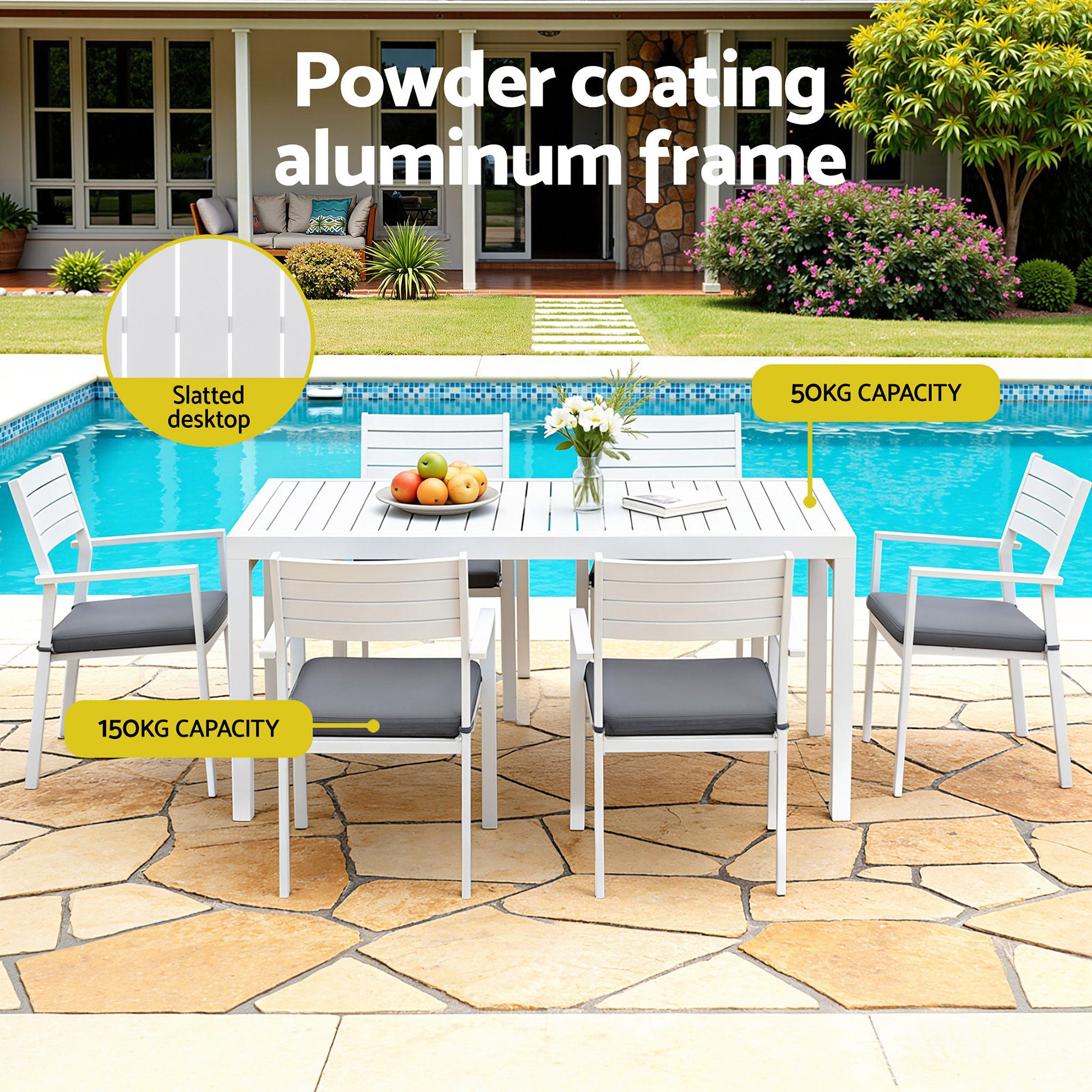 Gardeon Outdoor Dining Set 9PCS Aluminum Extendable Table Chairs Patio Furniture-Furniture > Outdoor > Outdoor Dining Sets-PEROZ Accessories