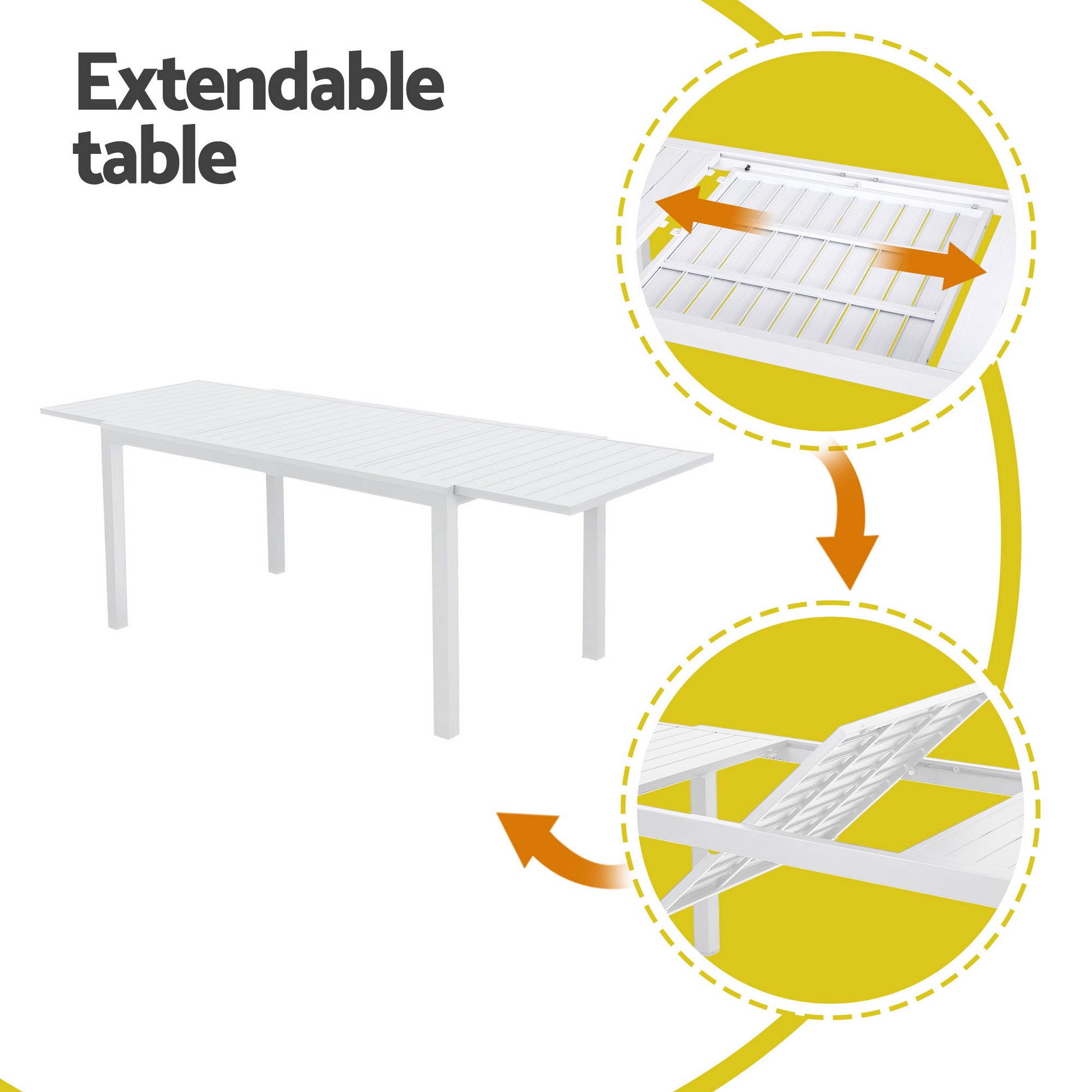 Gardeon Outdoor Dining Set 9PCS Aluminum Extendable Table Chairs Patio Furniture-Furniture > Outdoor > Outdoor Dining Sets-PEROZ Accessories
