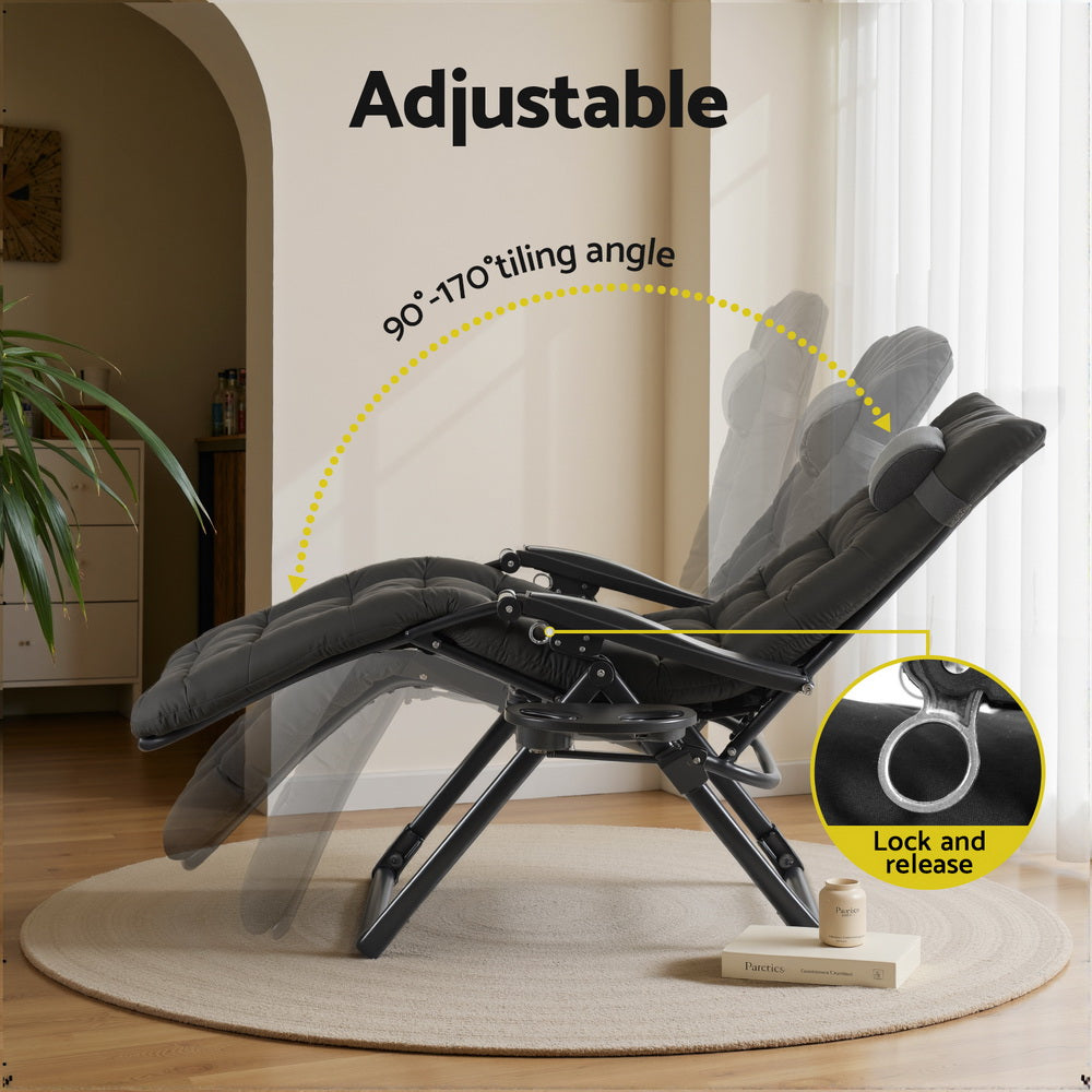 Gardeon Sun Lounge Lounger Folding Camping Zero Gravity Chair Outdoor Furniture-Furniture > Outdoor > Outdoor Sofas & Lounge Sets-PEROZ Accessories