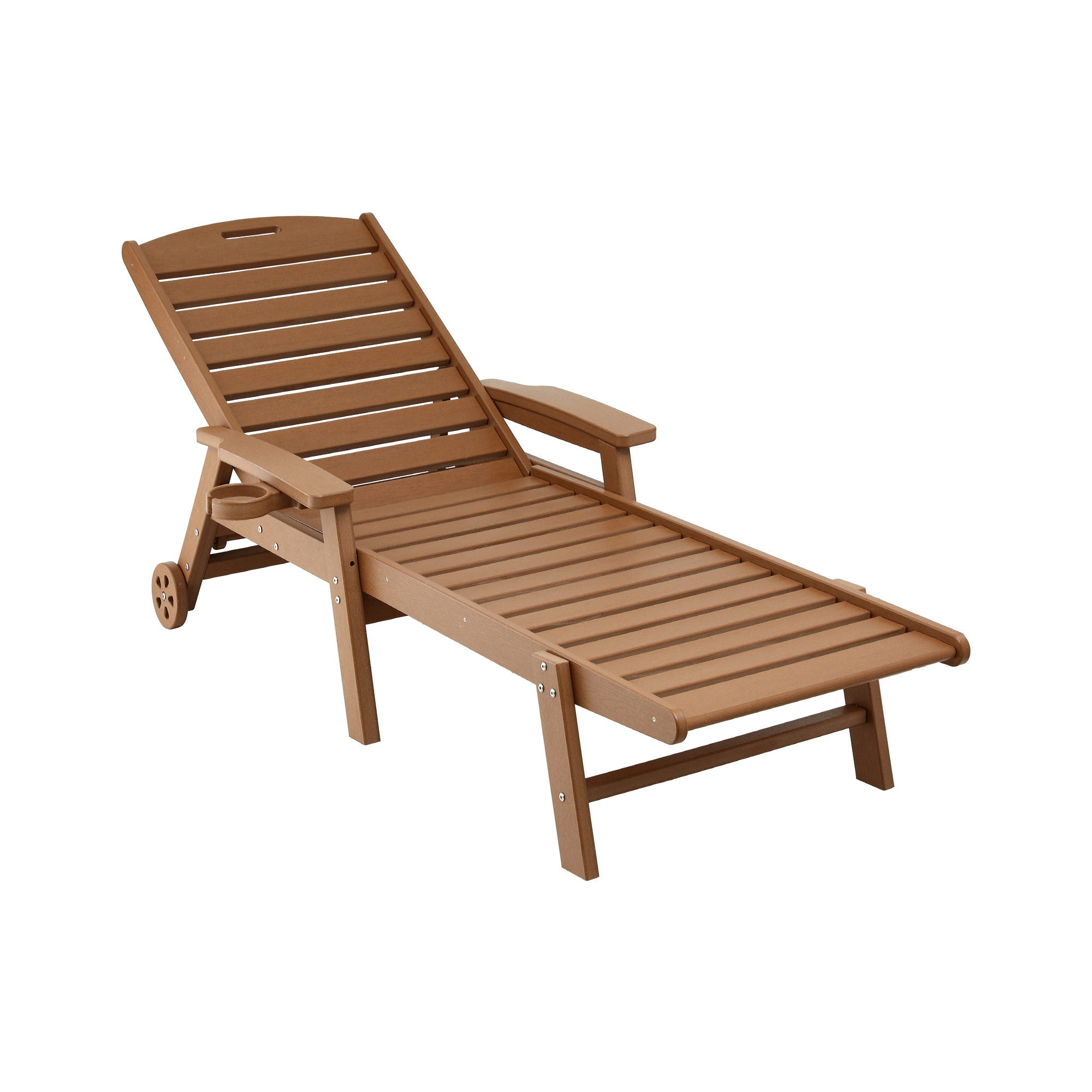 Gardeon Sun Lounge Lounger Beach Chair HDPE Patio Outdoor Furniture with Wheels Brown-Furniture > Outdoor > Outdoor Chairs-PEROZ Accessories