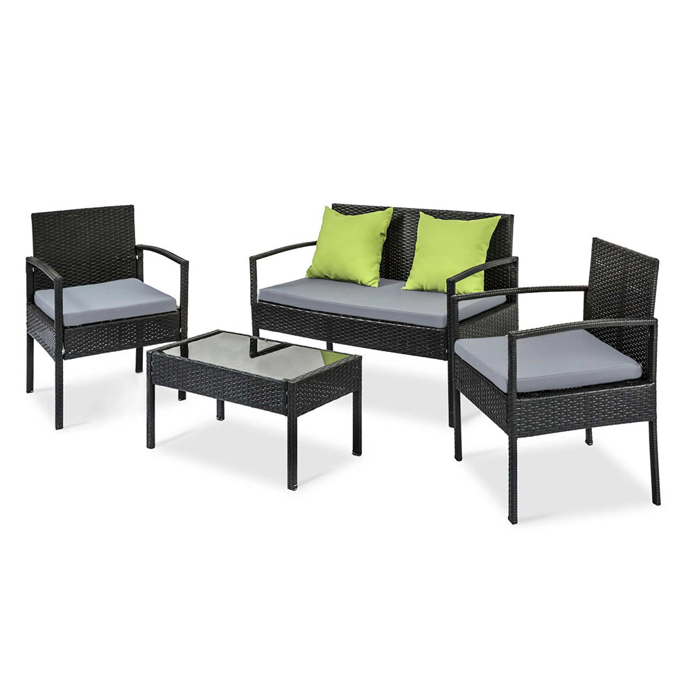 Gardeon Outdoor Sofa Set Wicker Lounge Setting Table and Chairs Patio Furniture-Furniture > Outdoor-PEROZ Accessories
