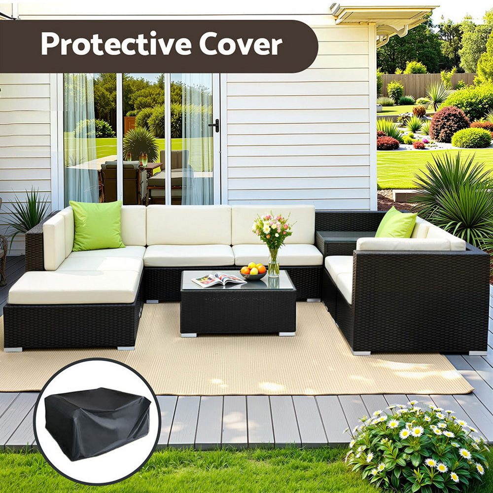 Gardeon 9-Piece Outdoor Sofa Set Wicker Couch Lounge Setting Cover-Outdoor Sofa Sets-PEROZ Accessories