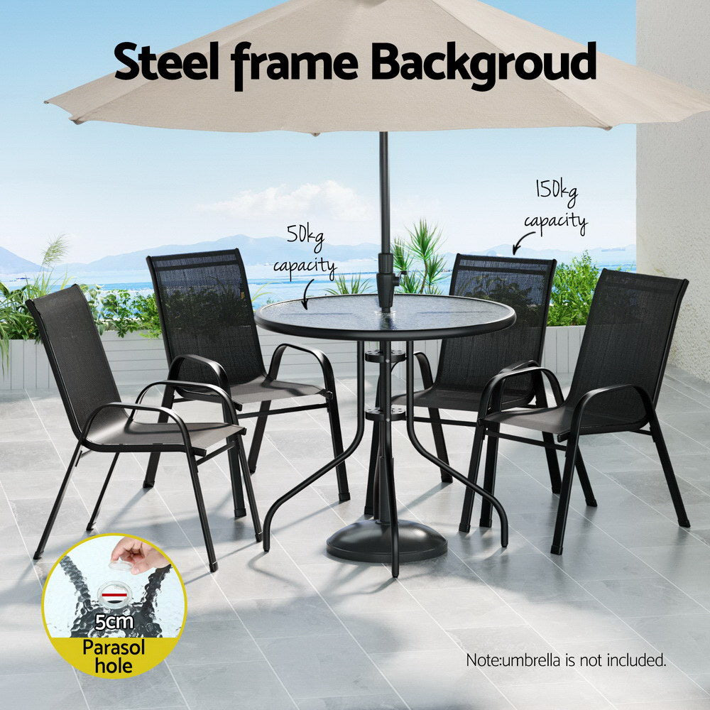 Gardeon Outdoor Dining Set Table and Chairs Patio Garden Furniture Bistro Set-Furniture > Outdoor > Outdoor Dining Sets-PEROZ Accessories