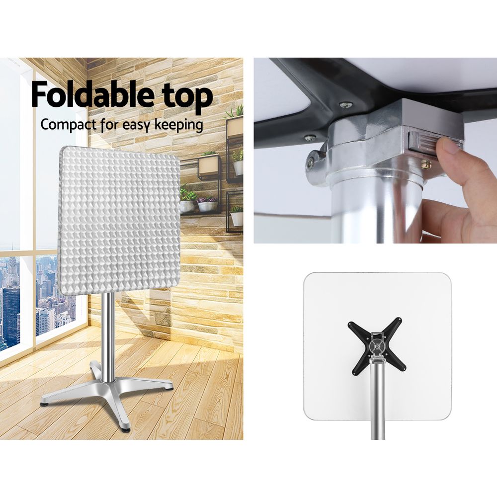 Gardeon 3-Piece Outdoor Bar Set Bistro Table Stools Adjustable Square Cafe-Outdoor Bar Sets-PEROZ Accessories