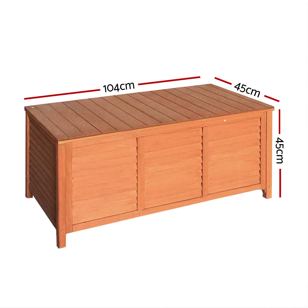 Gardeon Outdoor Storage Bench Box 210L Wooden Patio Furniture Garden Chair Seat-Outdoor Storage Boxes-PEROZ Accessories