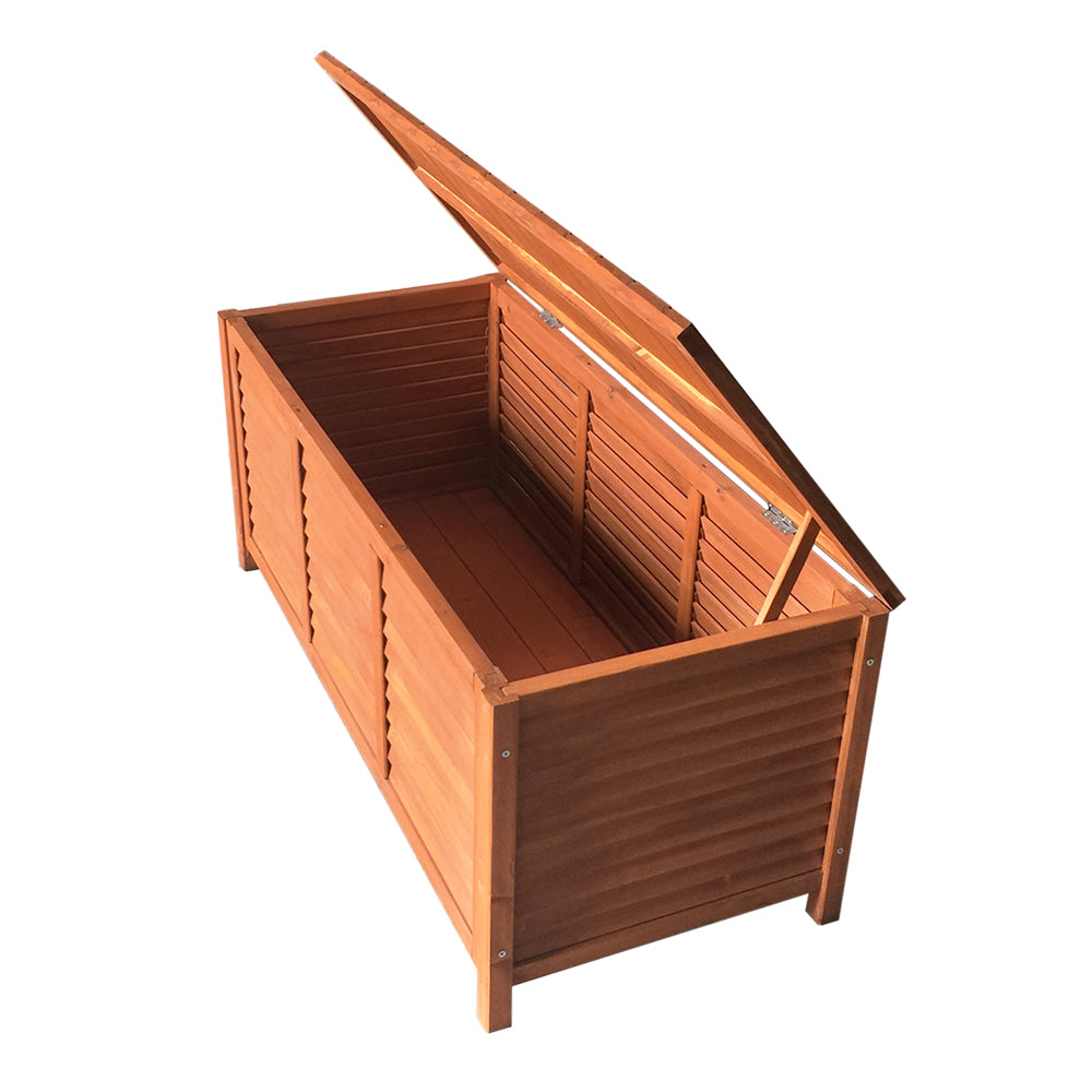 Gardeon Outdoor Storage Bench Box 210L Wooden Patio Furniture Garden Chair Seat-Outdoor Storage Boxes-PEROZ Accessories