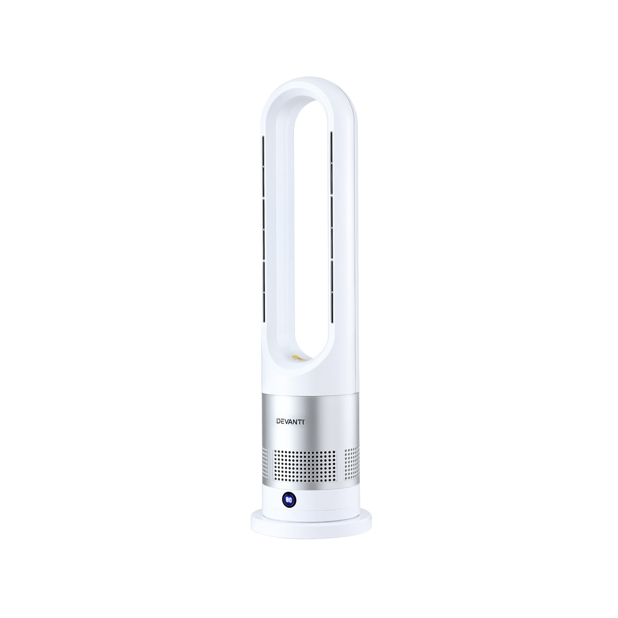 Devanti Bladeless Tower Fan Heater and Cooler 2in1 Portable Oscillation Fan for Bedroom Room Office Use White-Appliances > Heaters > Electric Heaters-PEROZ Accessories