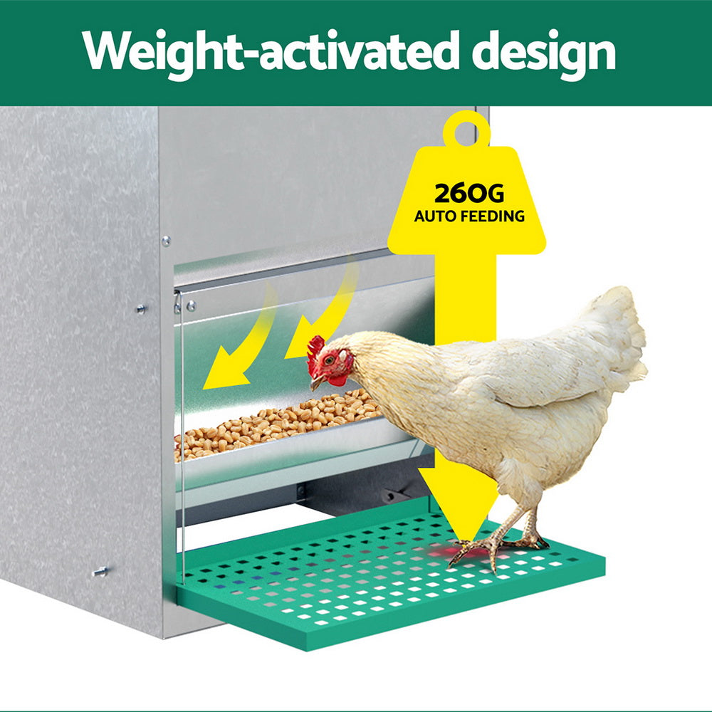 Giantz Automatic Chicken Feeder Port Coop Chick Poultry Treadle Self Opening-Pet Care > Farm Supplies > Farm Equipment-PEROZ Accessories