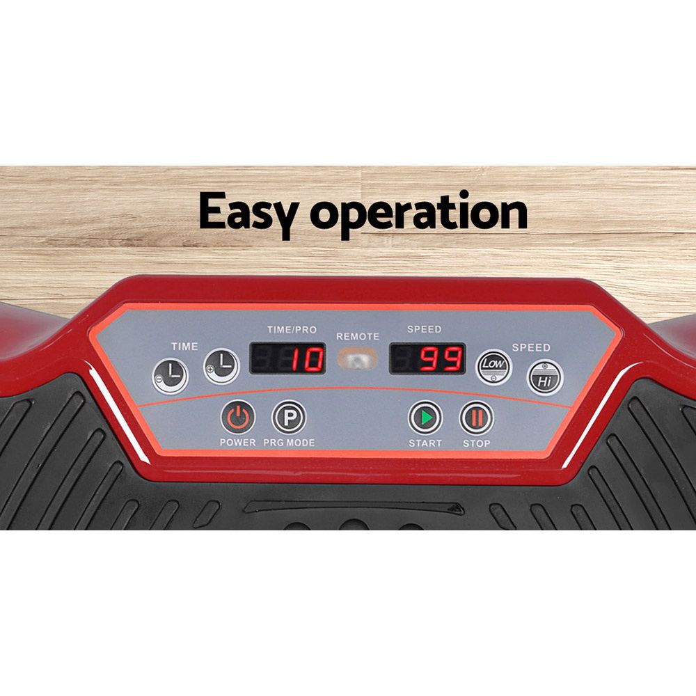 Everfit Vibration Machine Platform Resistance Rope Home Fitness Dark Red-Sports & Fitness > Fitness Accessories-PEROZ Accessories