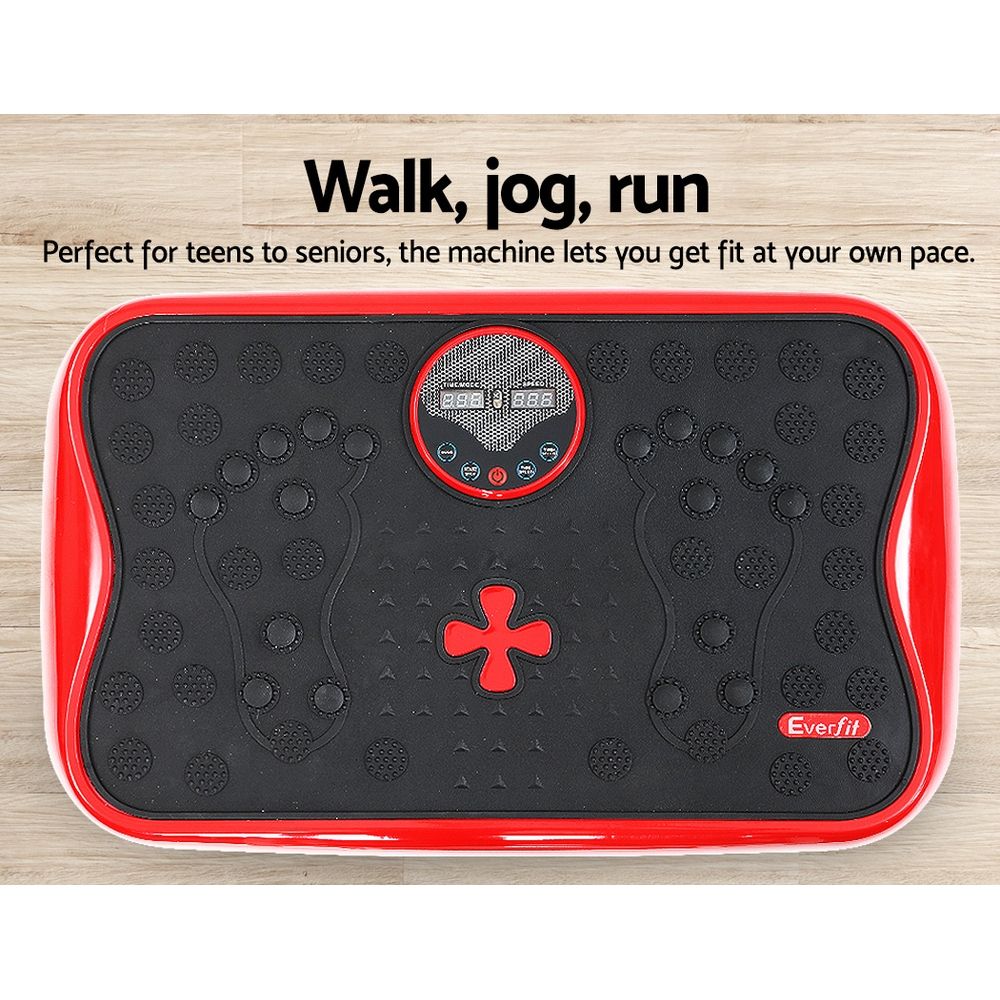 Everfit Vibration Machine Platform Vibrator with Resistance Rope Home Gym Red-Sports & Fitness > Fitness Accessories-PEROZ Accessories