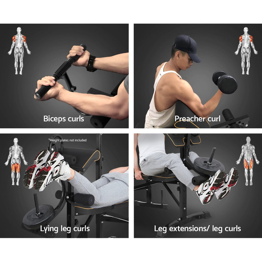 Everfit Weight Bench 10 in 1 Bench Press Home Gym Station 330kg Capacity-Sports & Fitness > Fitness Accessories-PEROZ Accessories