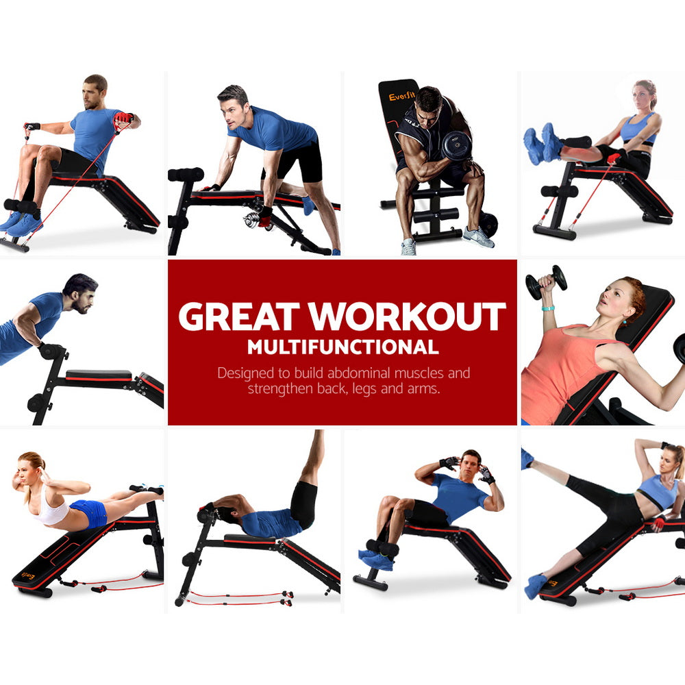 Everfit Weight Bench Adjustable FID Bench Press Home Gym 150kg Capacity-Sports & Fitness > Fitness Accessories-PEROZ Accessories