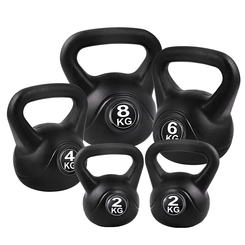 Everfit 22kg Kettlebell Set Weight Lifting Kettlebells Bench Dumbbells Gym Home-Sports & Fitness > Exercise, Gym & Fitness > Free Weights-PEROZ Accessories