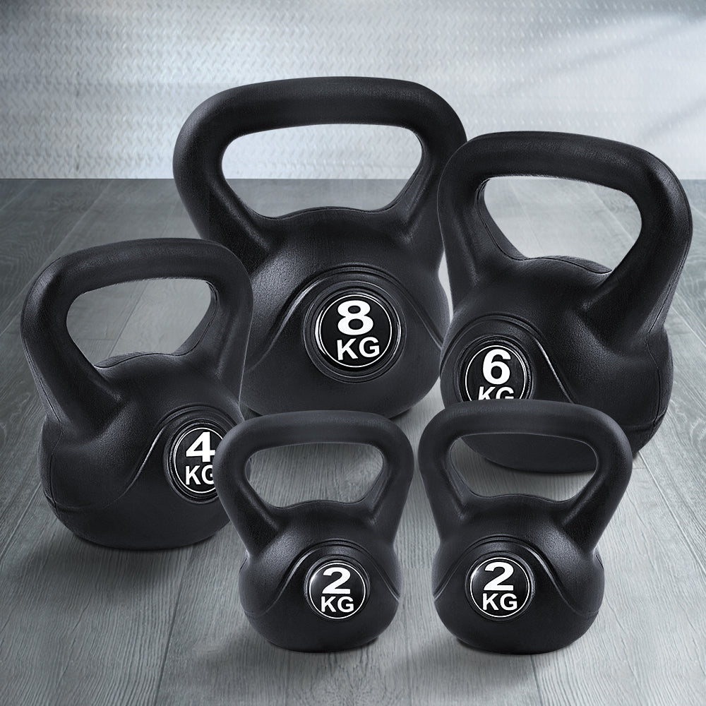 Everfit 22kg Kettlebell Set Weight Lifting Kettlebells Bench Dumbbells Gym Home-Sports & Fitness > Exercise, Gym & Fitness > Free Weights-PEROZ Accessories