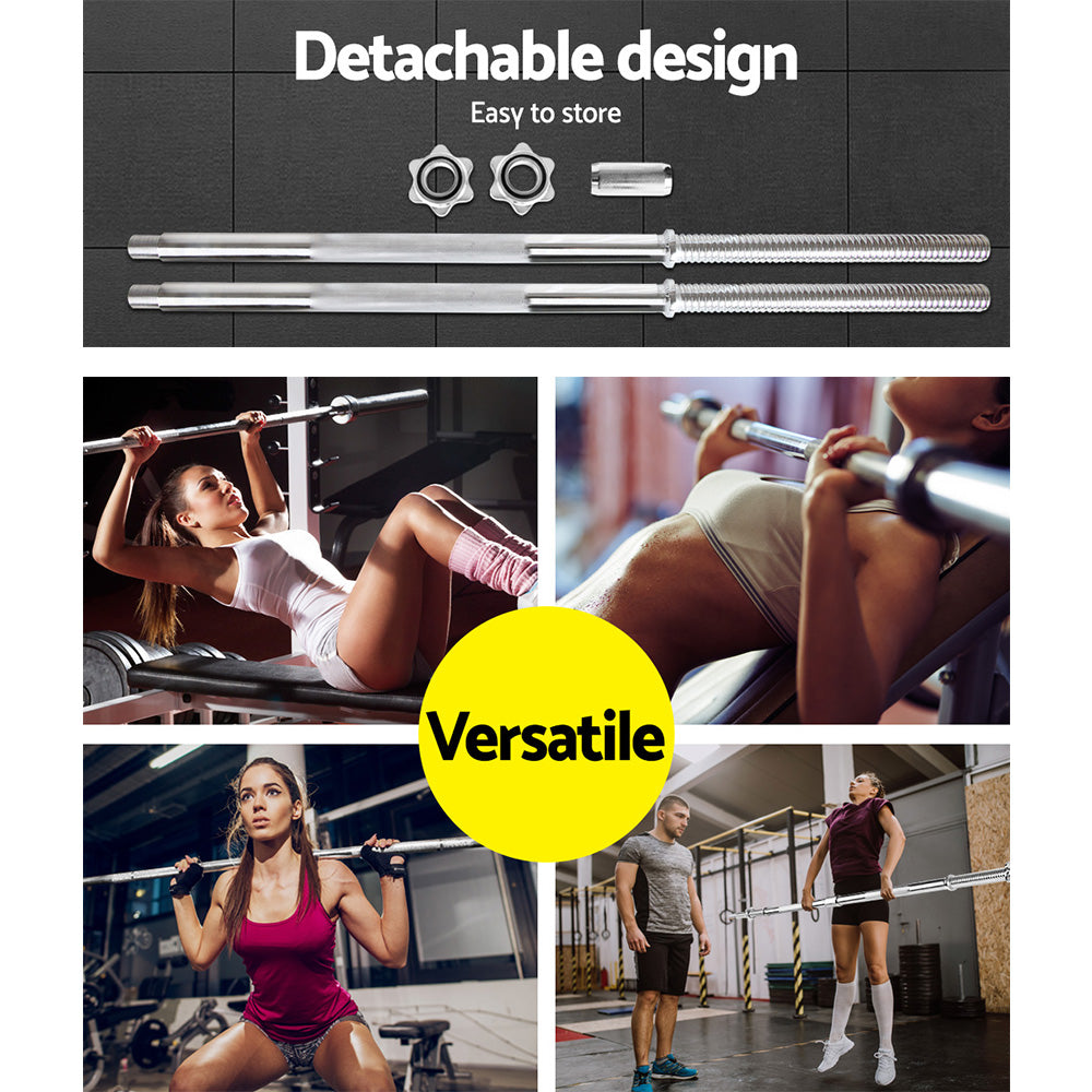 Everfit 168CM 5.5FT Barbell Bar Fitness Weight Plates Dumbbells Row-Sports & Fitness > Exercise, Gym & Fitness > Free Weights-PEROZ Accessories