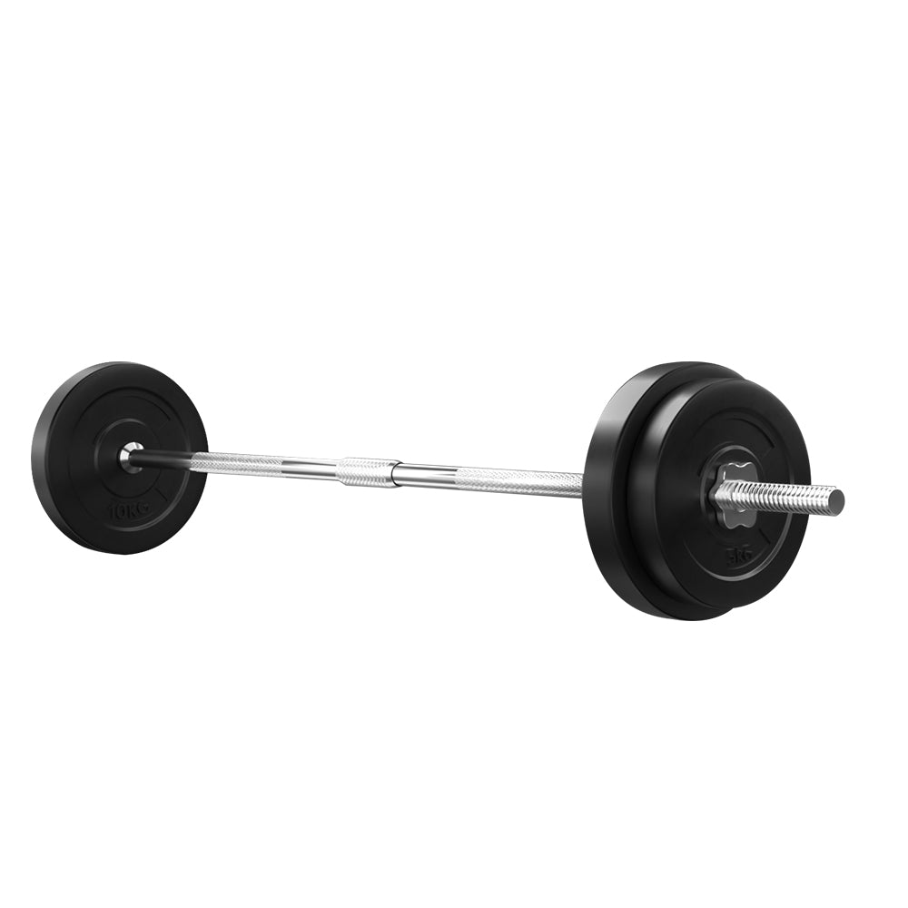 Everfit 38kg Barbell Set Weight Plates Bar Lifting Bench 168cm-Sports & Fitness > Exercise, Gym & Fitness > Exercise Benches-PEROZ Accessories