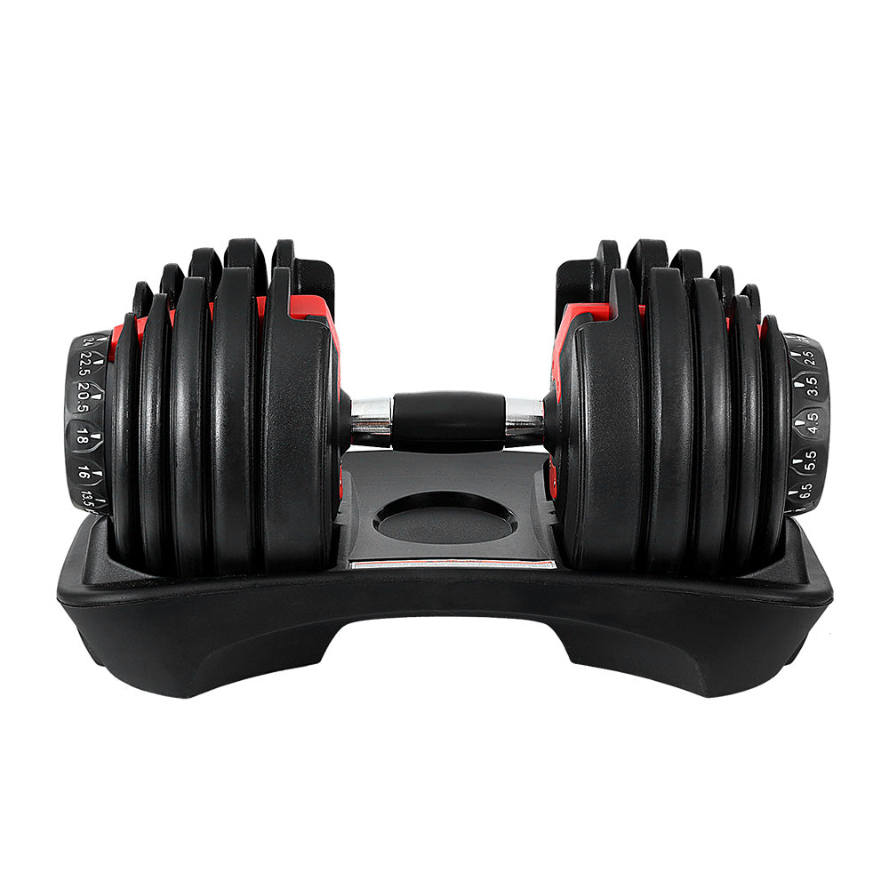 Everfit 24kg Dumbbells Adjustable Dumbbell Weight Plates Home Gym-Sports & Fitness > Exercise, Gym & Fitness > Free Weights-PEROZ Accessories