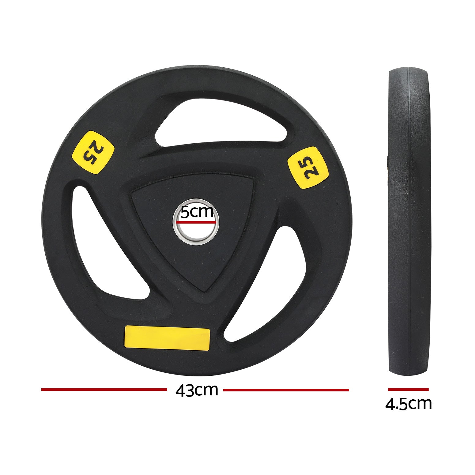 Everfit Weight Plates Standard 25kg Dumbbells Barbells Plate Weight Lifting Home Gym-Sports & Fitness > Exercise, Gym & Fitness > Free Weights-PEROZ Accessories