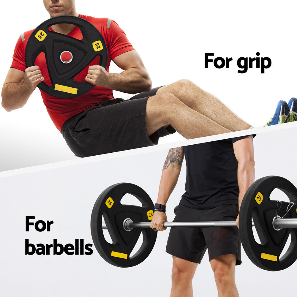 Everfit Weight Plates Standard 25kg Dumbbells Barbells Plate Weight Lifting Home Gym-Sports & Fitness > Exercise, Gym & Fitness > Free Weights-PEROZ Accessories