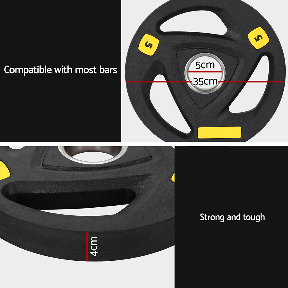 Everfit Weight Plates Standard 5kg Dumbbells Barbells Plate Weight Lifting Home-Sports & Fitness > Exercise, Gym & Fitness > Free Weights-PEROZ Accessories