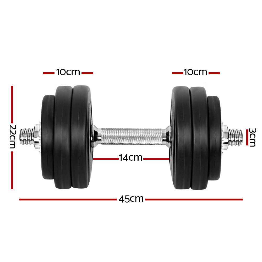 Everfit 30kg Dumbbell Set Weight Plates Dumbbells Lifting Bench-Sports & Fitness > Exercise, Gym & Fitness > Free Weights-PEROZ Accessories