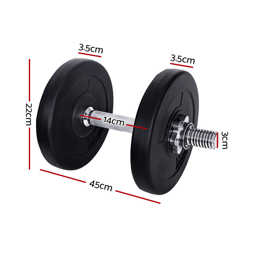 Everfit 15kg Dumbbell Set Weight Plates Dumbbells Lifting Bench-Sports & Fitness > Exercise, Gym & Fitness > Free Weights-PEROZ Accessories