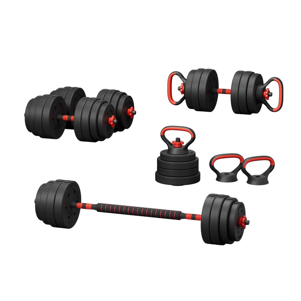 Everfit 40kg Adjustable Dumbbells Set Kettle Bell Weight Plates Barbells Gym-Sports & Fitness > Exercise, Gym & Fitness > Free Weights-PEROZ Accessories