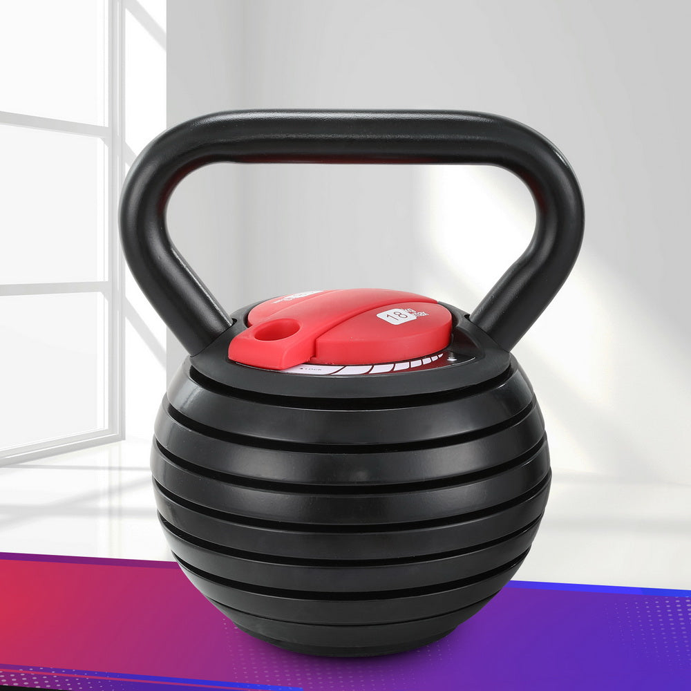 Everfit 18kg Adjustable Kettlebell Set Portable Kettle Bell Weight Dumbbells 10lbs 40lbs-Sports & Fitness > Exercise, Gym & Fitness > Free Weights-PEROZ Accessories