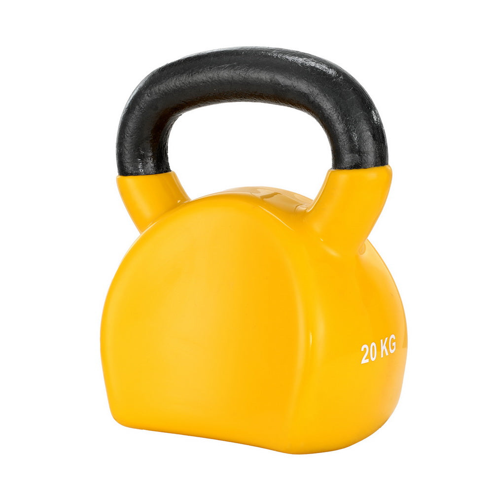 Everfit 20kg Kettlebell Set Weightlifting Bench Dumbbells Kettle Bell Gym Home-Sports & Fitness > Exercise, Gym & Fitness > Free Weights-PEROZ Accessories