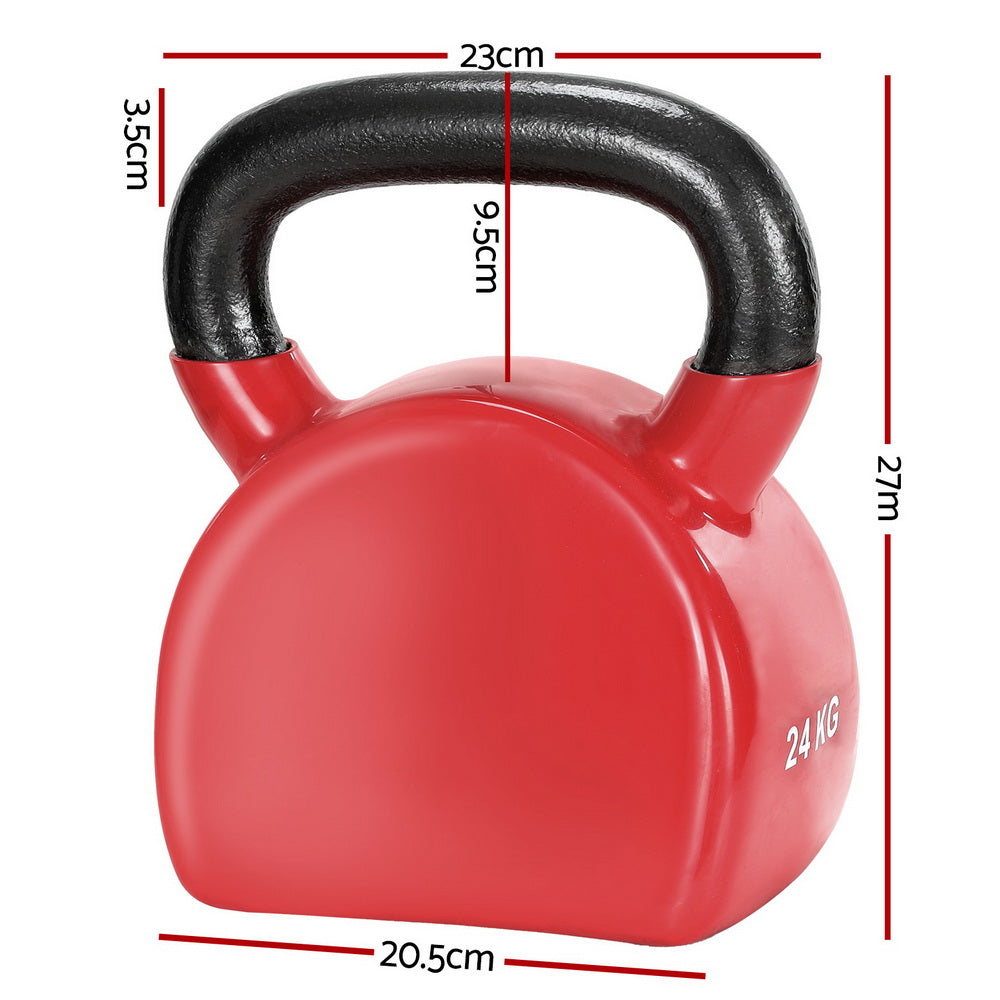 Everfit 24kg Kettlebell Set Weightlifting Bench Dumbbells Kettle Bell Gym Home-Sports & Fitness > Exercise, Gym & Fitness > Free Weights-PEROZ Accessories