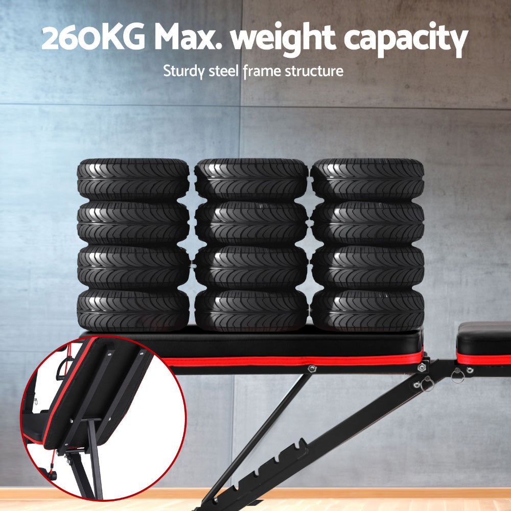 Everfit Weight Bench Adjustable Preacher Curl Bench Press Dumbbell Stool 260kg-Sports & Fitness > Exercise, Gym & Fitness > Exercise Benches-PEROZ Accessories