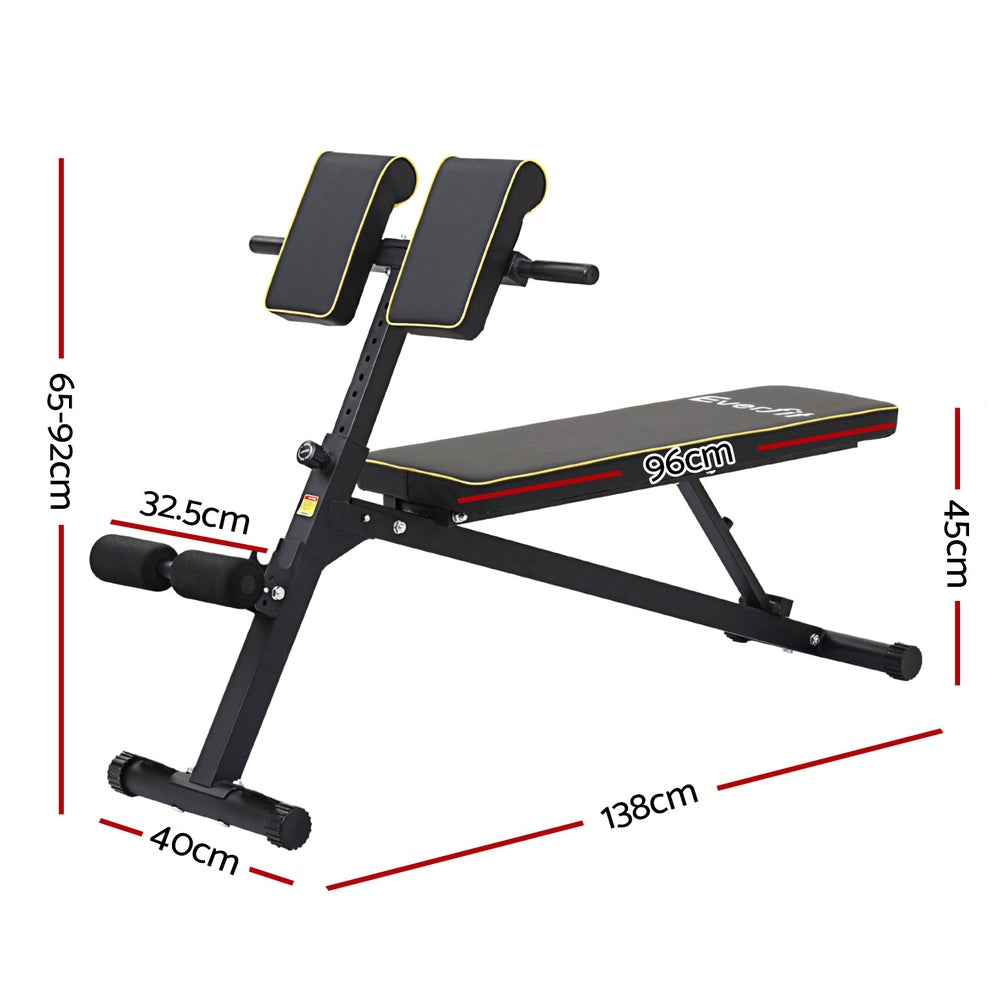 Everfit Roman Chair Adjustable Weight Bench Strength Training Preacher Curls-Sports & Fitness > Exercise, Gym & Fitness > Exercise Benches-PEROZ Accessories