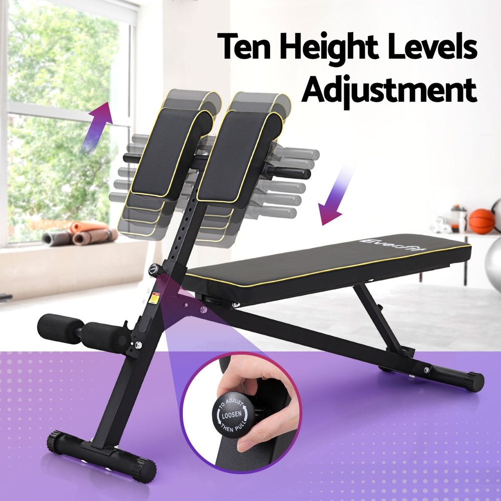 Everfit Roman Chair Adjustable Weight Bench Strength Training Preacher Curls-Sports & Fitness > Exercise, Gym & Fitness > Exercise Benches-PEROZ Accessories