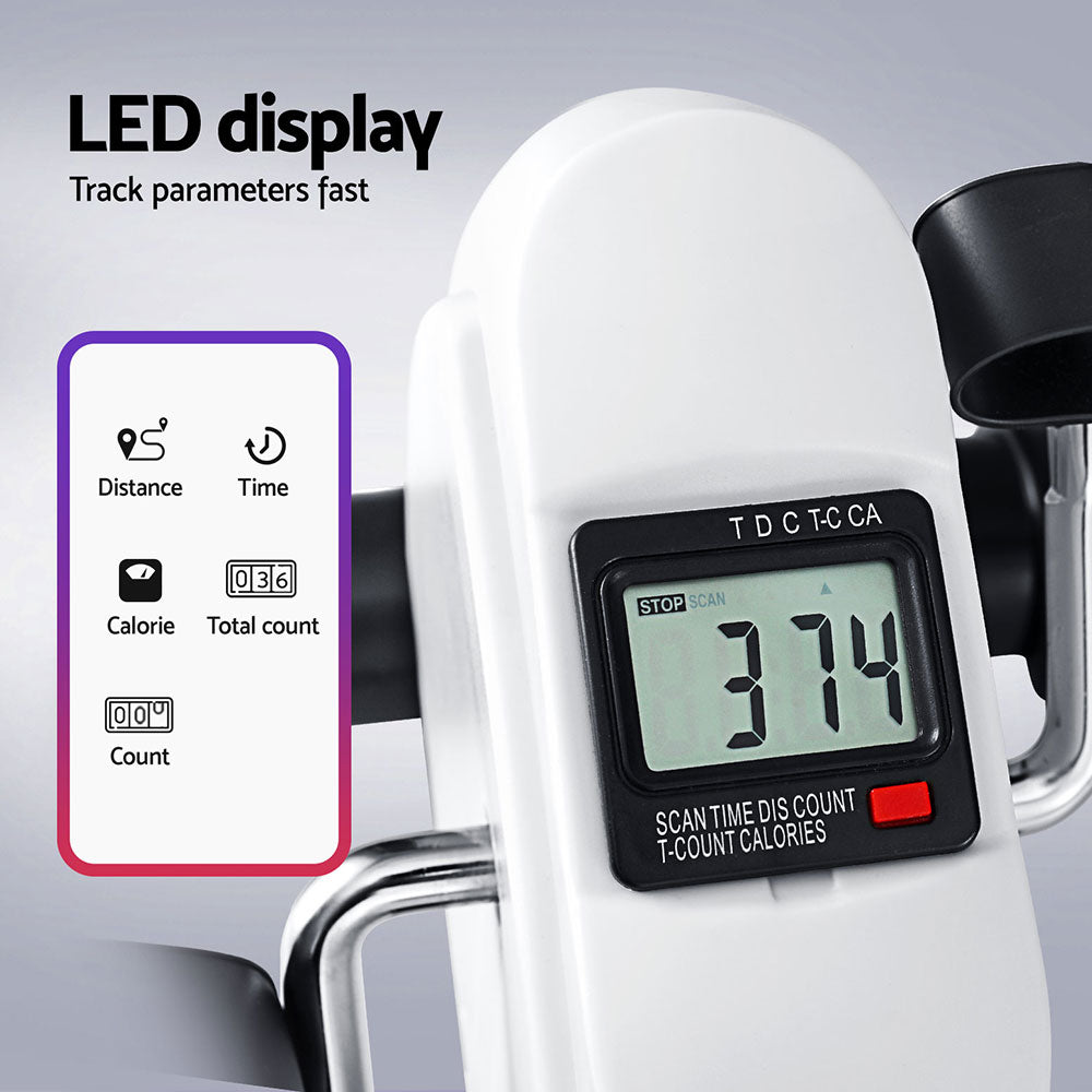 Everfit Pedal Exerciser Mini Exercise Bike Cross Trainer Under Desk Bike White-Sports & Fitness > Exercise, Gym & Fitness > Exercise Bikes-PEROZ Accessories