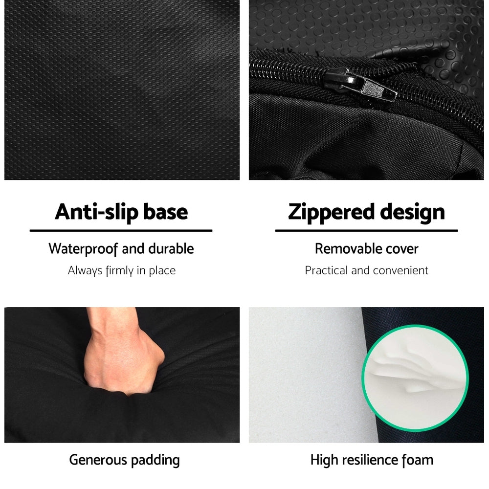 Artiss Floor Lounge Sofa Camping Chair Black-Camping Chairs-PEROZ Accessories