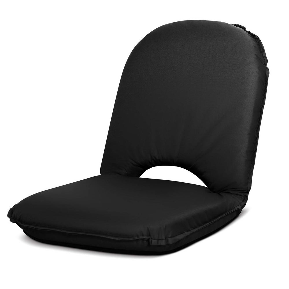 Artiss Floor Lounge Sofa Camping Chair Black-Camping Chairs-PEROZ Accessories
