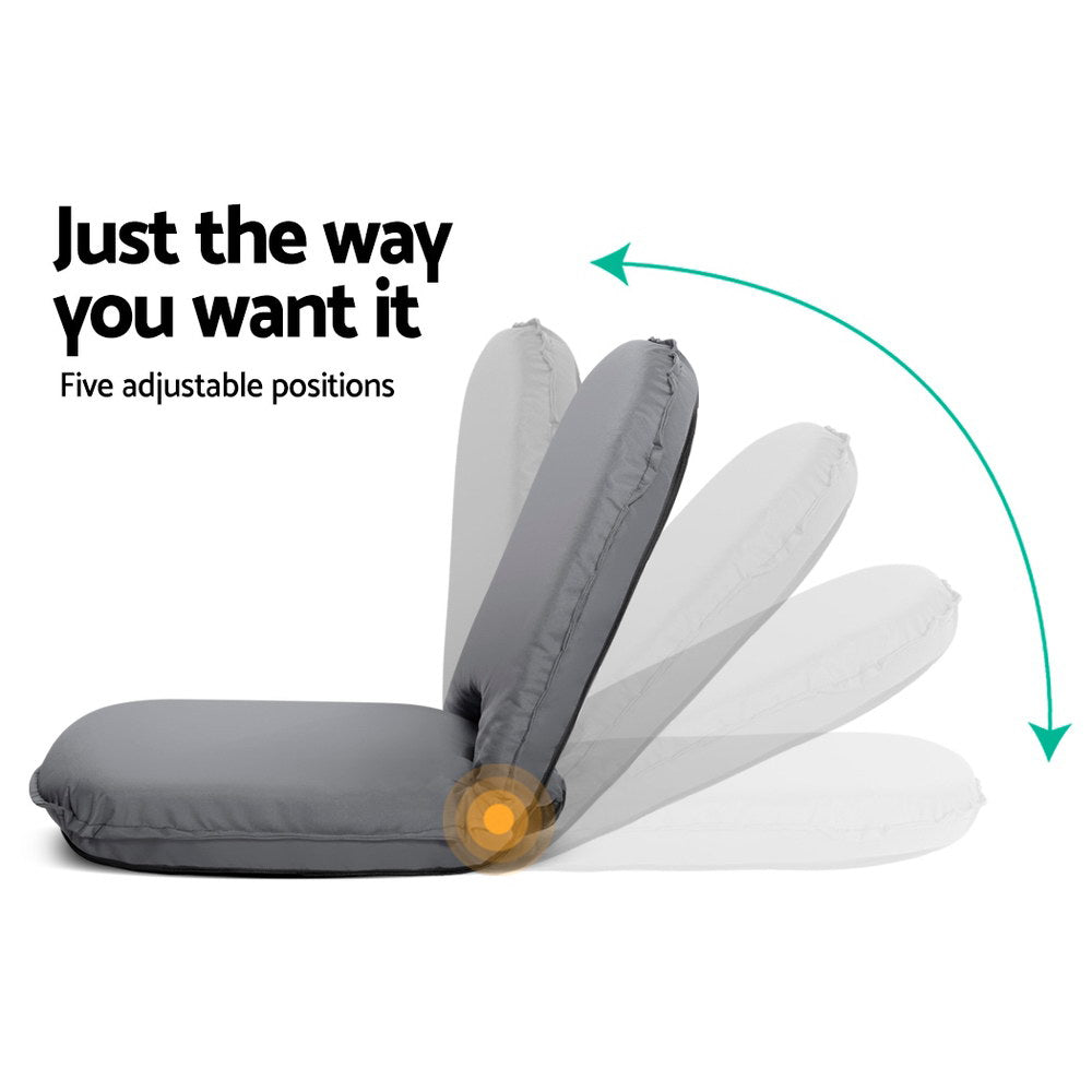 Artiss Floor Lounge Sofa Camping Chair Grey-Camping Chairs-PEROZ Accessories