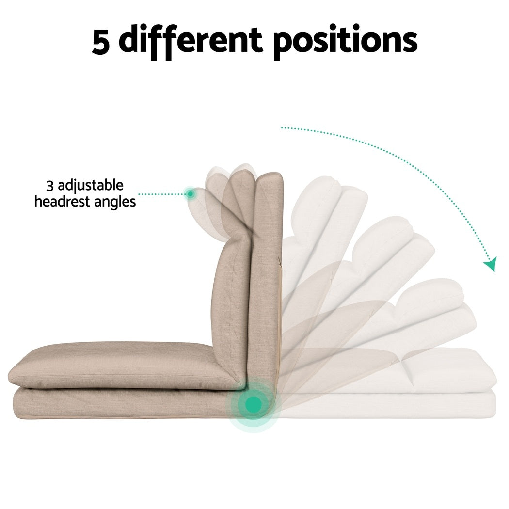 Artiss 4XFloor Chair Sofa Linen Beige-Furniture > Bar Stools & Chairs > Arm Chairs & Recliners-PEROZ Accessories