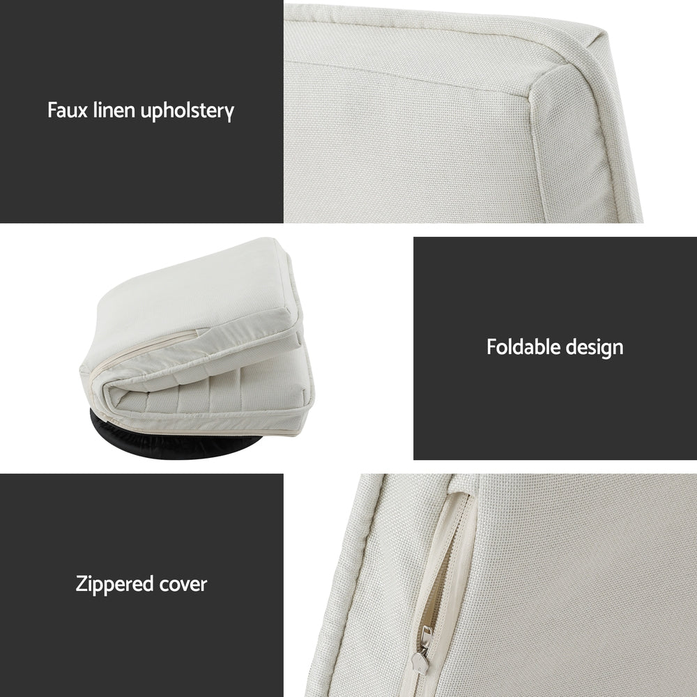 Artiss Floor Lounge Sofa Swivel Foldable Linen White-Furniture > Living Room-PEROZ Accessories