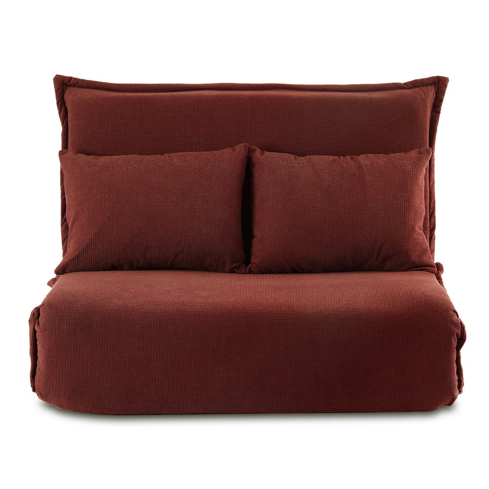 Artiss Floor Lounge Sofa Bed Foldable 2 Seater Orange-Furniture > Bar Stools & Chairs > Arm Chairs & Recliners-PEROZ Accessories